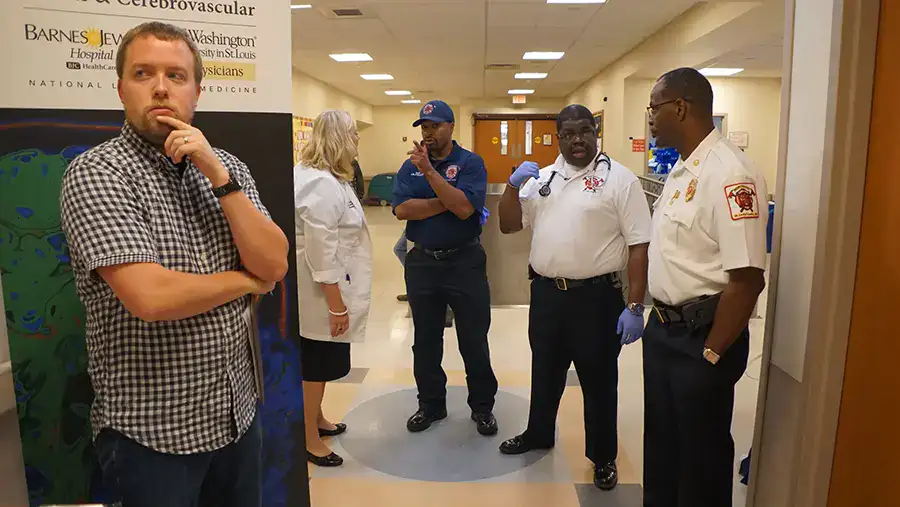 fire crew talking to each other