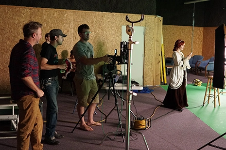 people on a film set