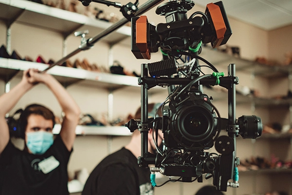 large camera pointed forwards
